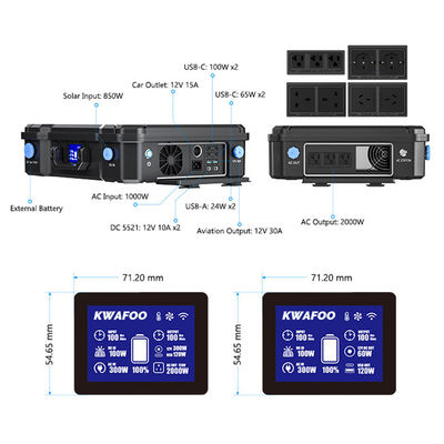 Goede prijs MPPT Charging 2000W Draagbare Zonnecentrale Met Bluetooth En WIFI APP online