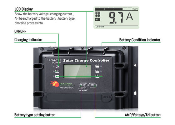 Goede prijs LCD-LED 60 ampere digitale zonneladingscontroller met optionele afstandsbediening online