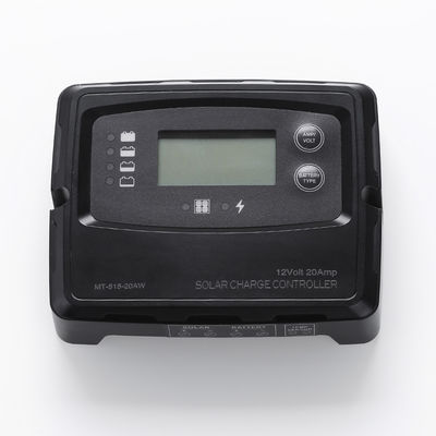 Zwarte LCD-LED-digitale zonne-oplaadcontroller 20A 12V 24V met 760W 24V 380W 12V en 5 fasen opladen