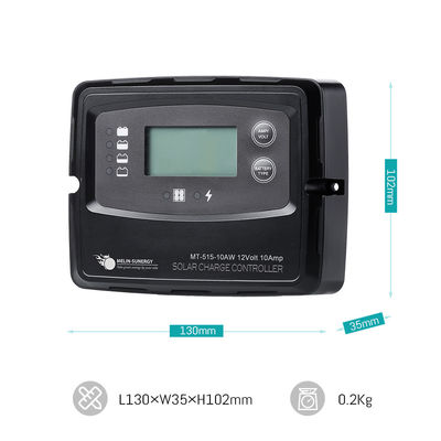 Zwarte zonne-energie regulator 12V voor AGM GEL WET Calcium LiFePO4 LTO batterijen