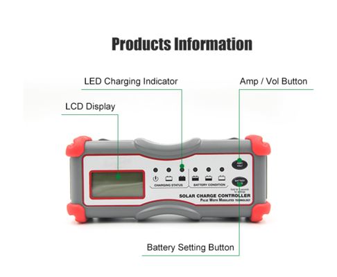 Goede prijs 600W IP65 5-traps Opladen Digitale Solar Laadregelaar PWM Zonne-systeem Laadregelaar online