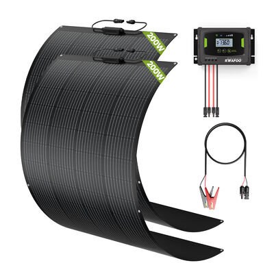 Goede prijs 400W zonnepaneelset met MPPT laadregelaar en 2 semi-flexibele zonnepanelen, geschikt voor 8 verschillende soorten batterijen, bewaking van de systeemgegevens op mobiel online